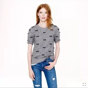 J. Crew Embellished Bow Sweatshirt Top